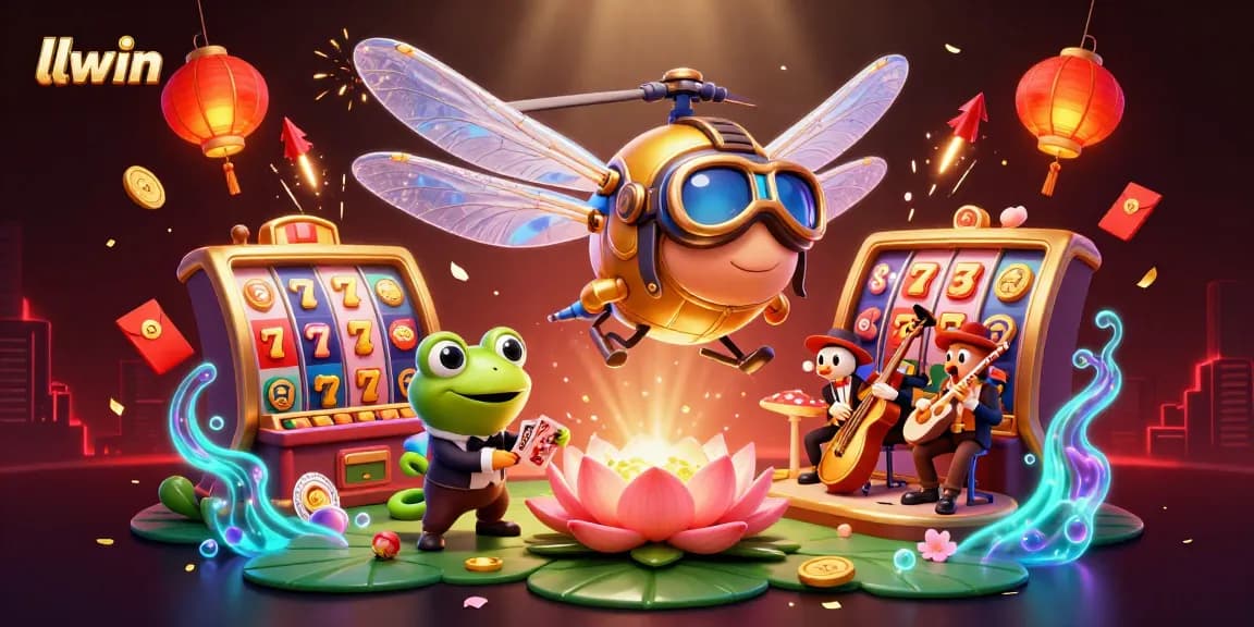 Experience thrilling gaming action at llwin with our dynamic casino scene featuring unique characters and designs.