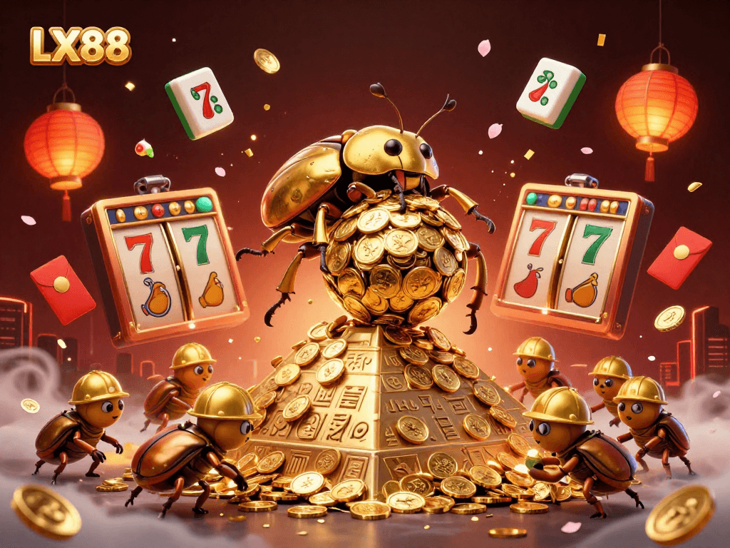 Experience LX88's thrilling jackpot opportunities with animated golden bounty and colorful gaming elements.