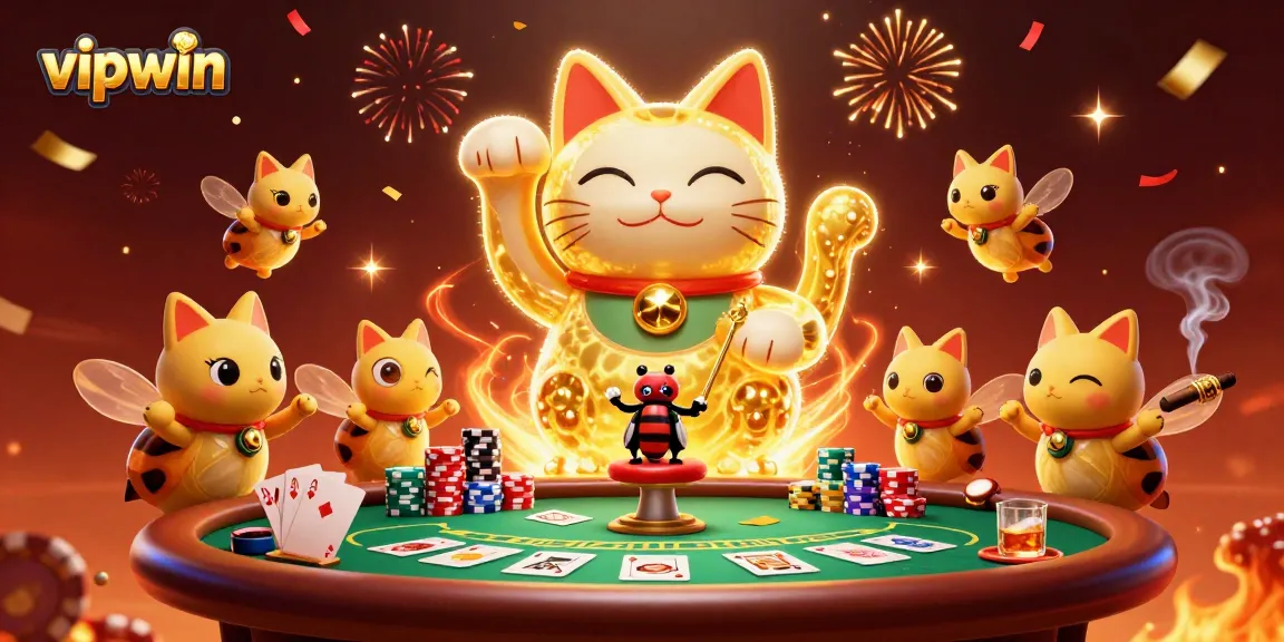 Experience thrilling gameplay at vipwin as golden fireflies celebrate lucky moments at a dynamic casino.