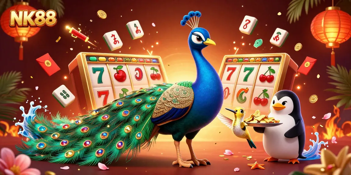Experience thrilling gameplay at NK88 with vibrant slot machines and lively characters in action.